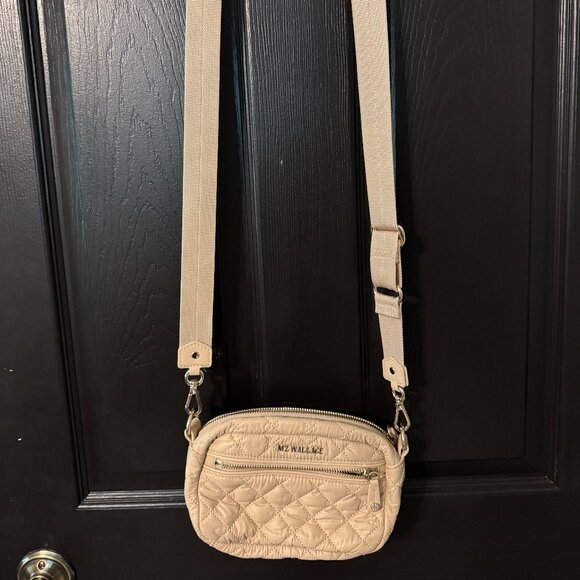MZ Wallace Small Crossbody with Detachable Strap Cream Silver - Picture 1 of 4